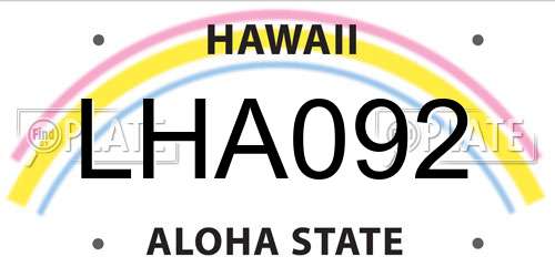 LHA092 Hawaii License Plate