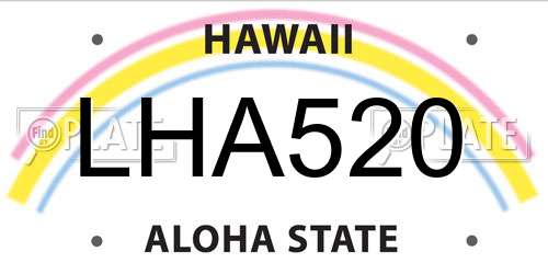 LHA520 Hawaii License Plate