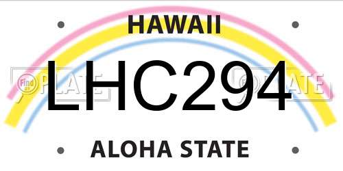 LHC294 Hawaii License Plate
