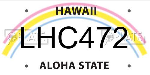 LHC472 Hawaii License Plate