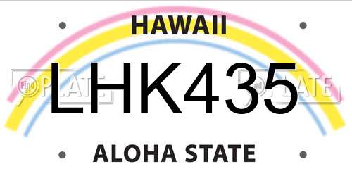 LHK435 Hawaii License Plate