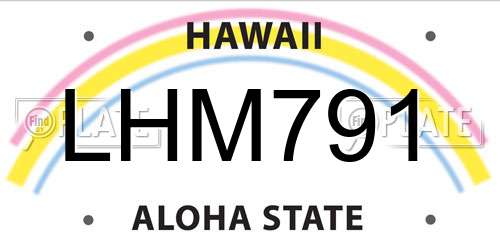 LHM791 Hawaii License Plate