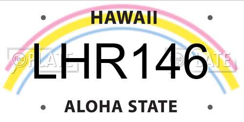 LHR146 Hawaii License Plate