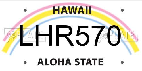 LHR570 Hawaii License Plate