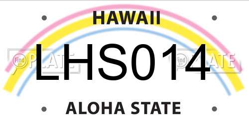 LHS014 Hawaii License Plate