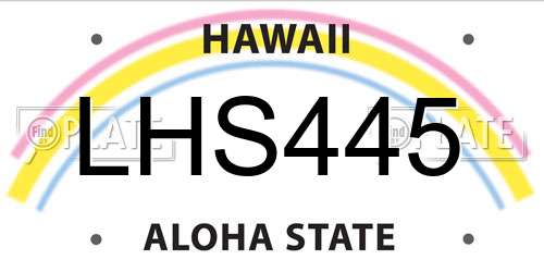 LHS445 Hawaii License Plate