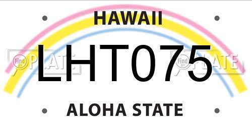LHT075 Hawaii License Plate