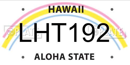 LHT192 Hawaii License Plate