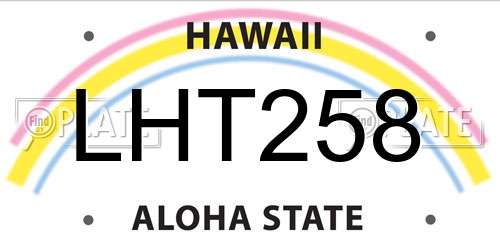 LHT258 Hawaii License Plate