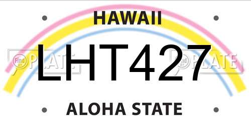 LHT427 Hawaii License Plate