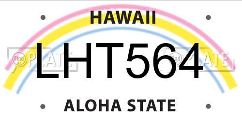 LHT564 Hawaii License Plate