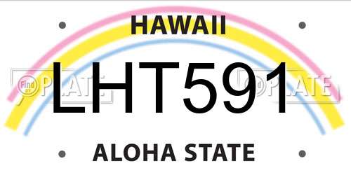LHT591 Hawaii License Plate