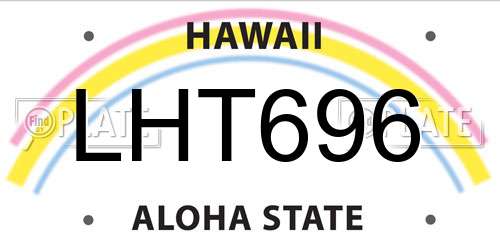 LHT696 Hawaii License Plate