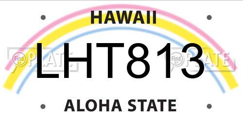 LHT813 Hawaii License Plate