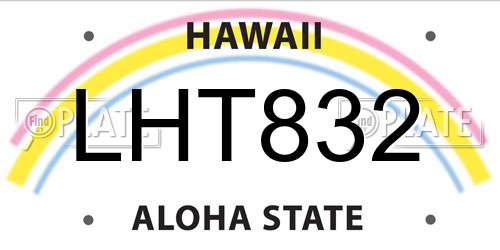 LHT832 Hawaii License Plate