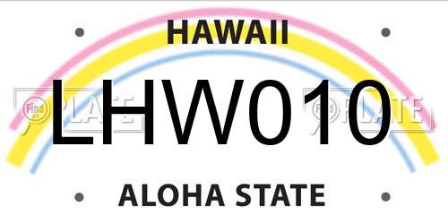 LHW010 Hawaii License Plate