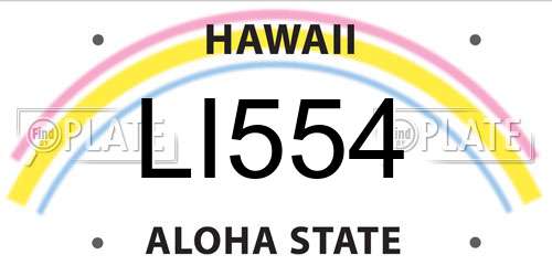 LI554 Hawaii License Plate