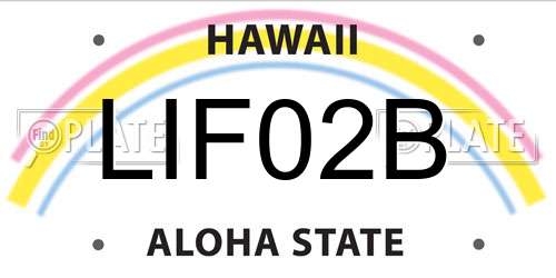 LIF02B Hawaii License Plate