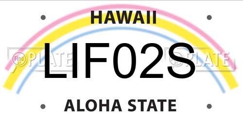 LIF02S Hawaii License Plate
