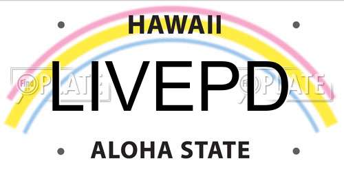 LIVEPD Hawaii License Plate