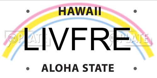LIVFRE Hawaii License Plate