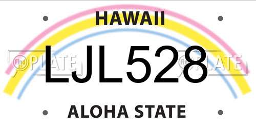 LJL528 Hawaii License Plate