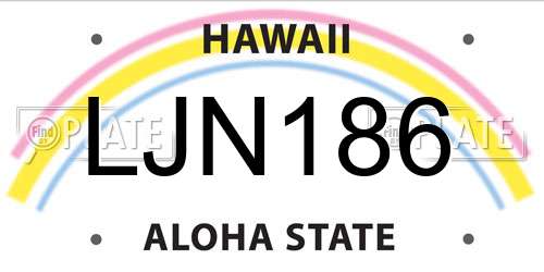LJN186 Hawaii License Plate