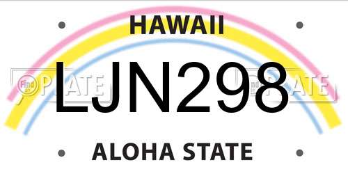 LJN298 Hawaii License Plate