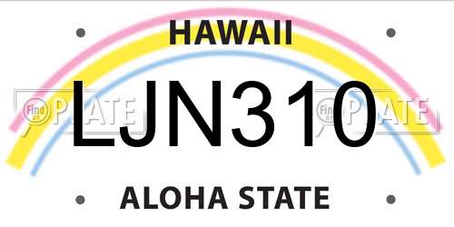 LJN310 Hawaii License Plate