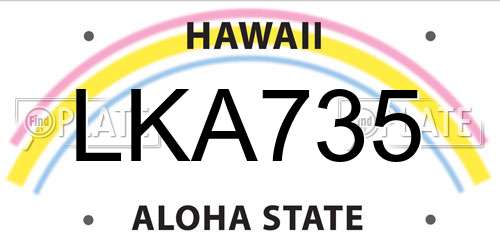 LKA735 Hawaii License Plate
