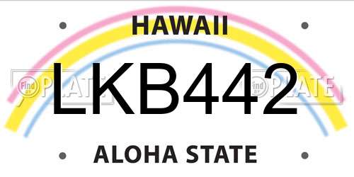 LKB442 Hawaii License Plate