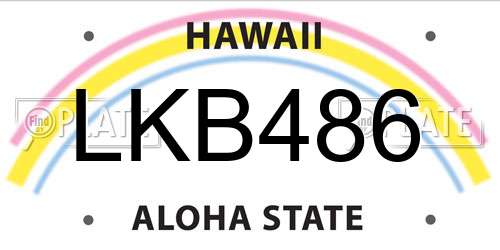 LKB486 Hawaii License Plate