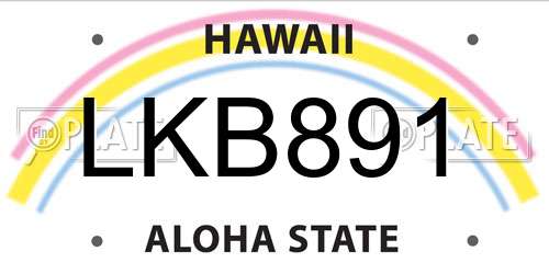 LKB891 Hawaii License Plate