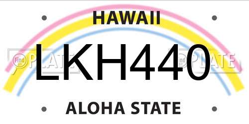 LKH440 Hawaii License Plate