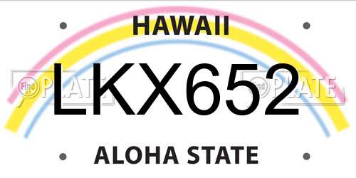 LKX652 Hawaii License Plate
