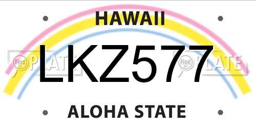 LKZ577 Hawaii License Plate