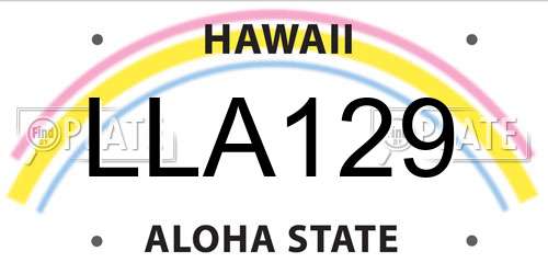 LLA129 Hawaii License Plate