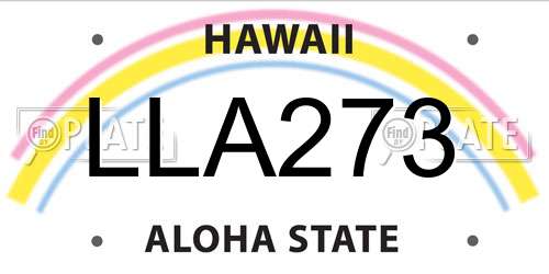 LLA273 Hawaii License Plate