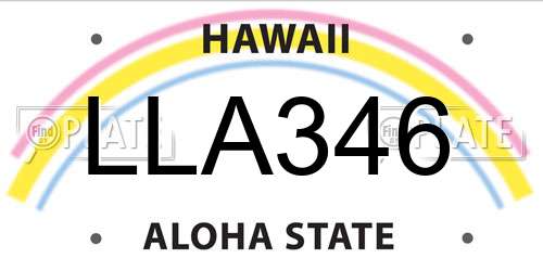 LLA346 Hawaii License Plate