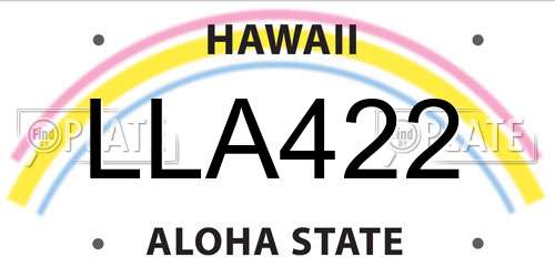 LLA422 Hawaii License Plate