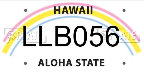 LLB056 Hawaii License Plate