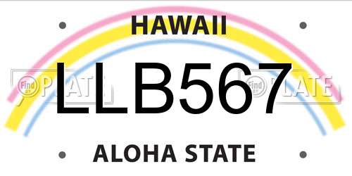 LLB567 Hawaii License Plate