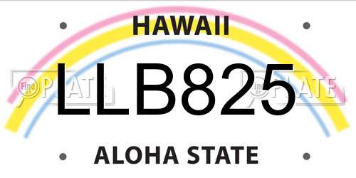 LLB825 Hawaii License Plate