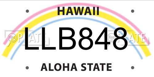 LLB848 Hawaii License Plate