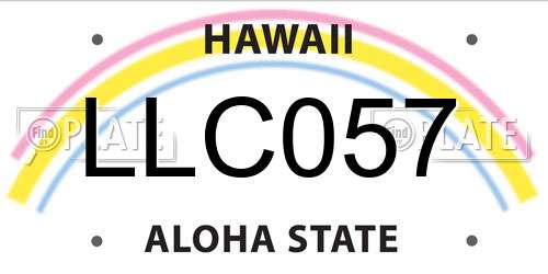 LLC057 Hawaii License Plate
