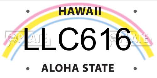 LLC616 Hawaii License Plate
