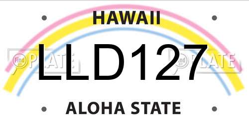 LLD127 Hawaii License Plate