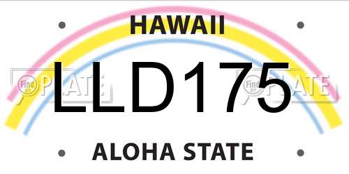 LLD175 Hawaii License Plate