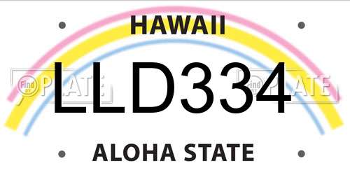 LLD334 Hawaii License Plate