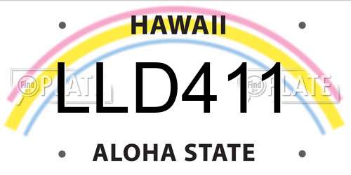 LLD411 Hawaii License Plate
